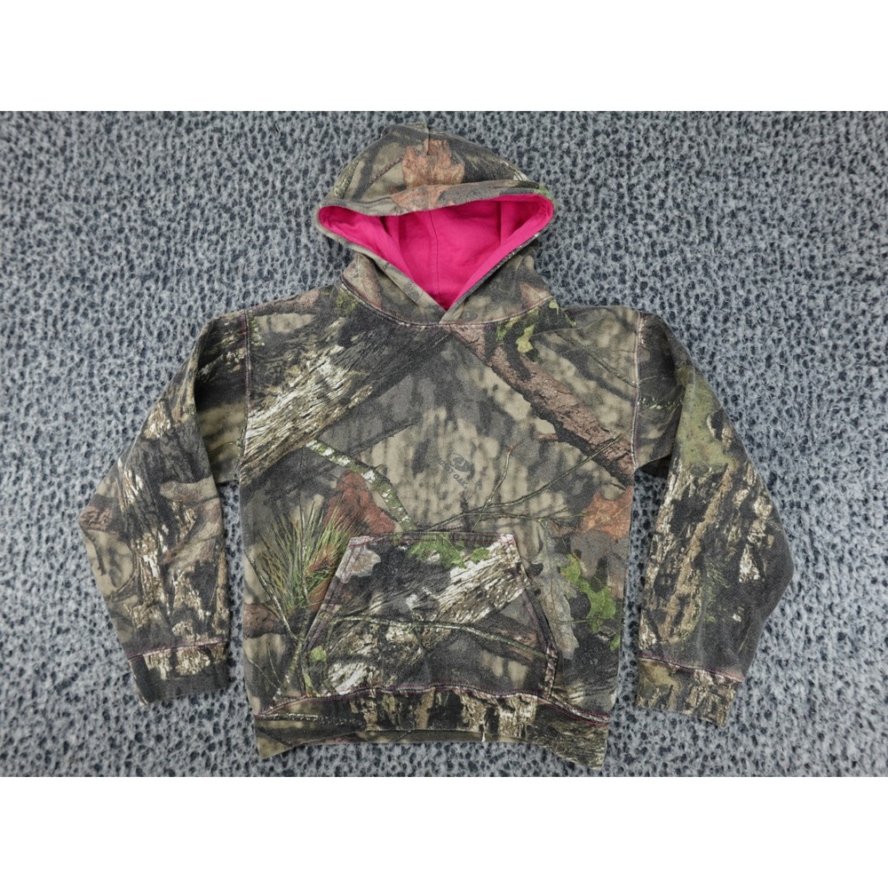 Mossy Oak Hoodie Youth Small 6/8 Camo Good Pink Contrast Break-Up Infinity
